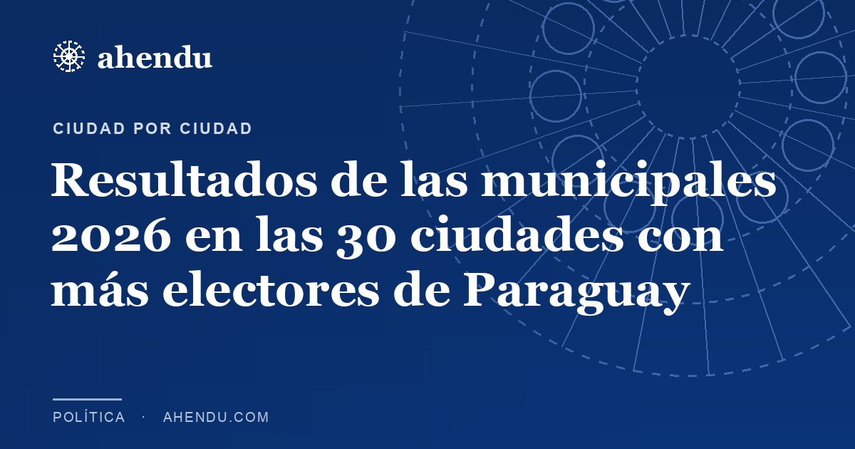 Resultados de las municipales 2026 en las 30 ciudades con más electores de Paraguay